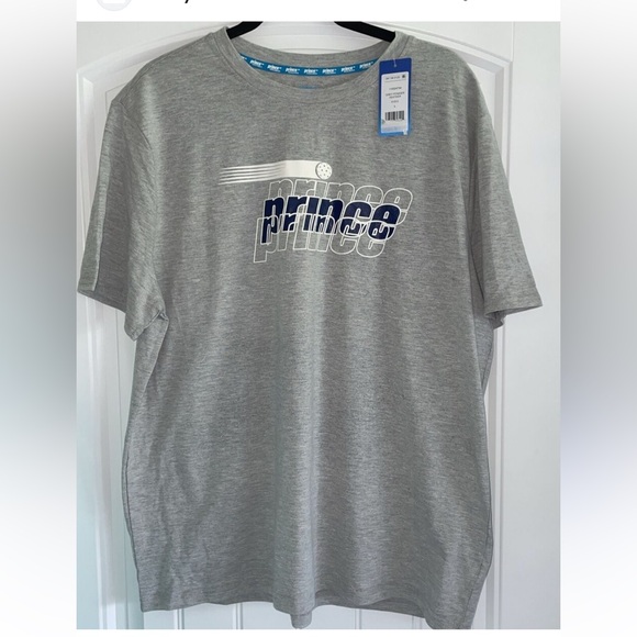 NWT Prince Pickleball Men's Short Sleeve Heather Grey Graphic T-Shirt XXL - Picture 2 of 2